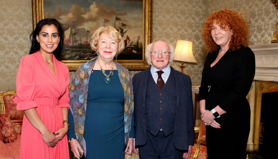 Photo of Open Doors Staff with President Higgins and his wife Sabina